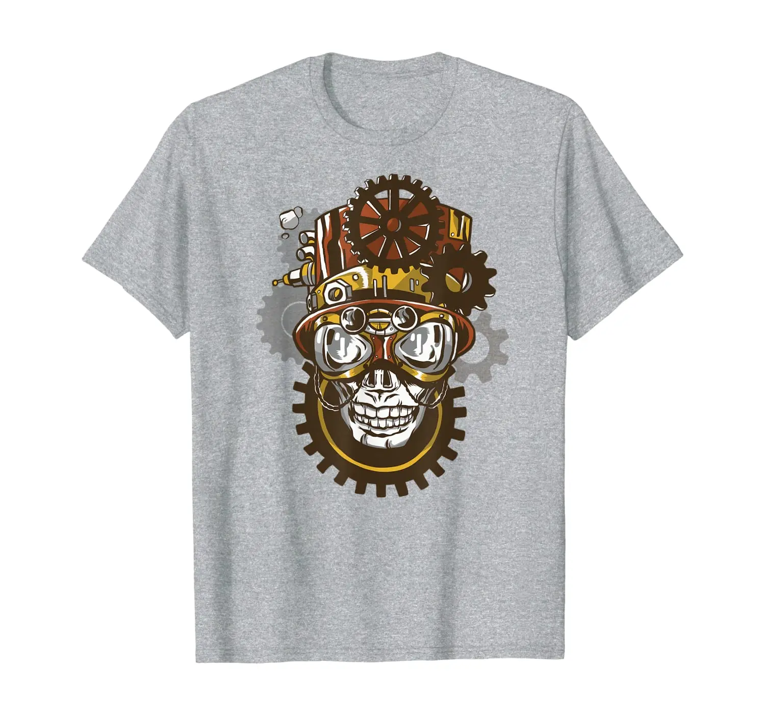 

Steampunk Goggles Skull Head with Top Hat Gears Gothic Gifts T-Shirt