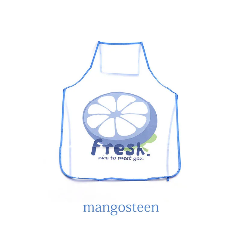 mangosteen 1 шт. анти-масляные фартуки водонепроницаемый фруктовый узор барбекю инструмент выпечка Фартук Кухонный фартук без рукавов - Цвет: mangosteen