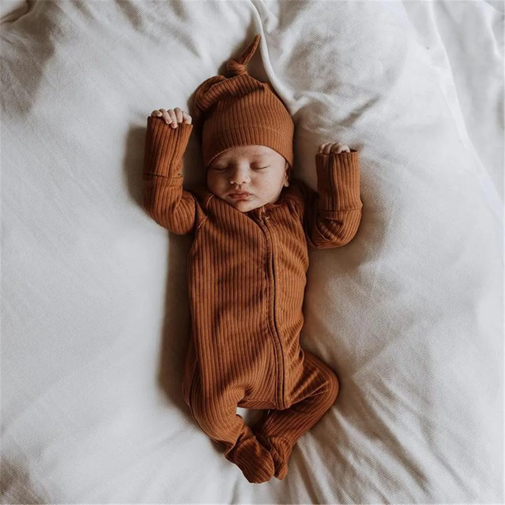 Однотонный теплый комбинезон для новорожденных на возраст 0-24 месяца |