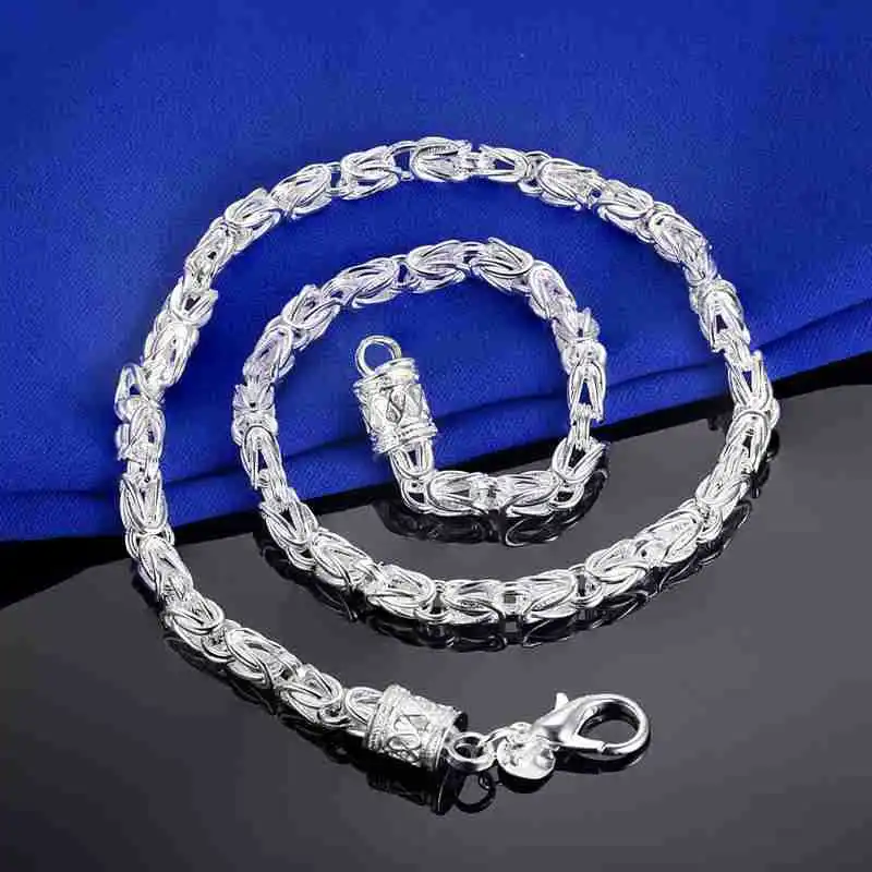 

925 Sterling Silver 9mm*18'' Hollow Butterfly Chain Necklace Women Men Beautiful Jewelry Gift Fashion