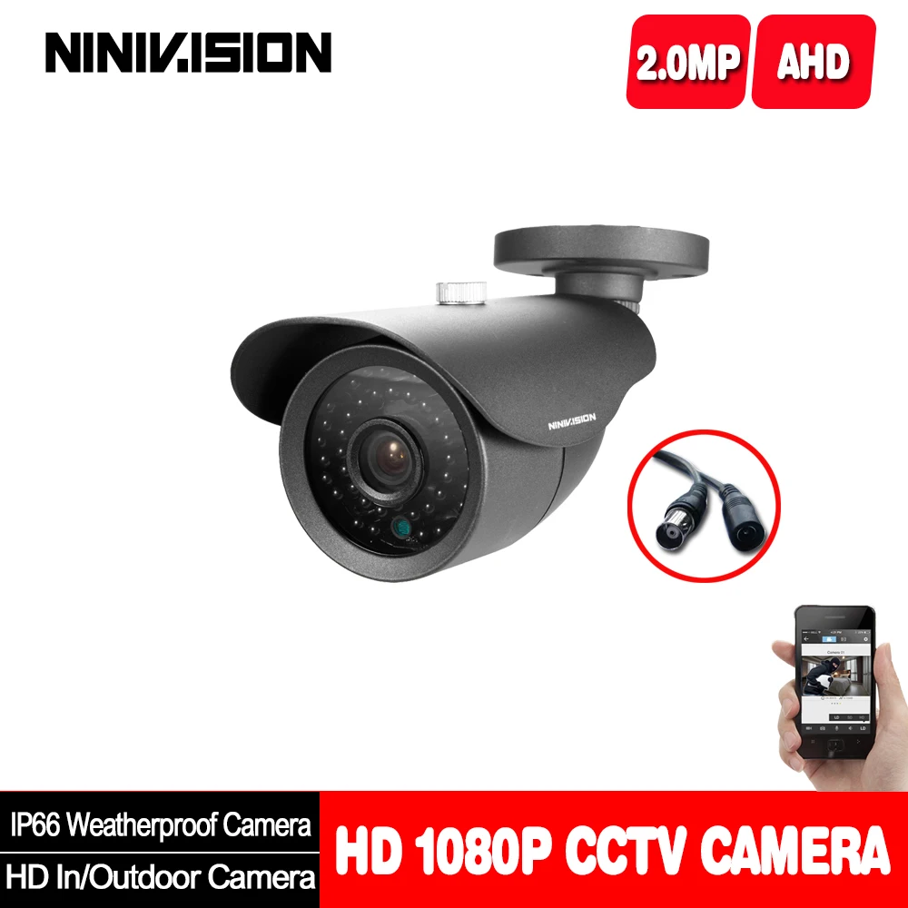Камера видеонаблюдения водонепроницаемая 2 Мп 1080P AHD с ночным видением защитой от