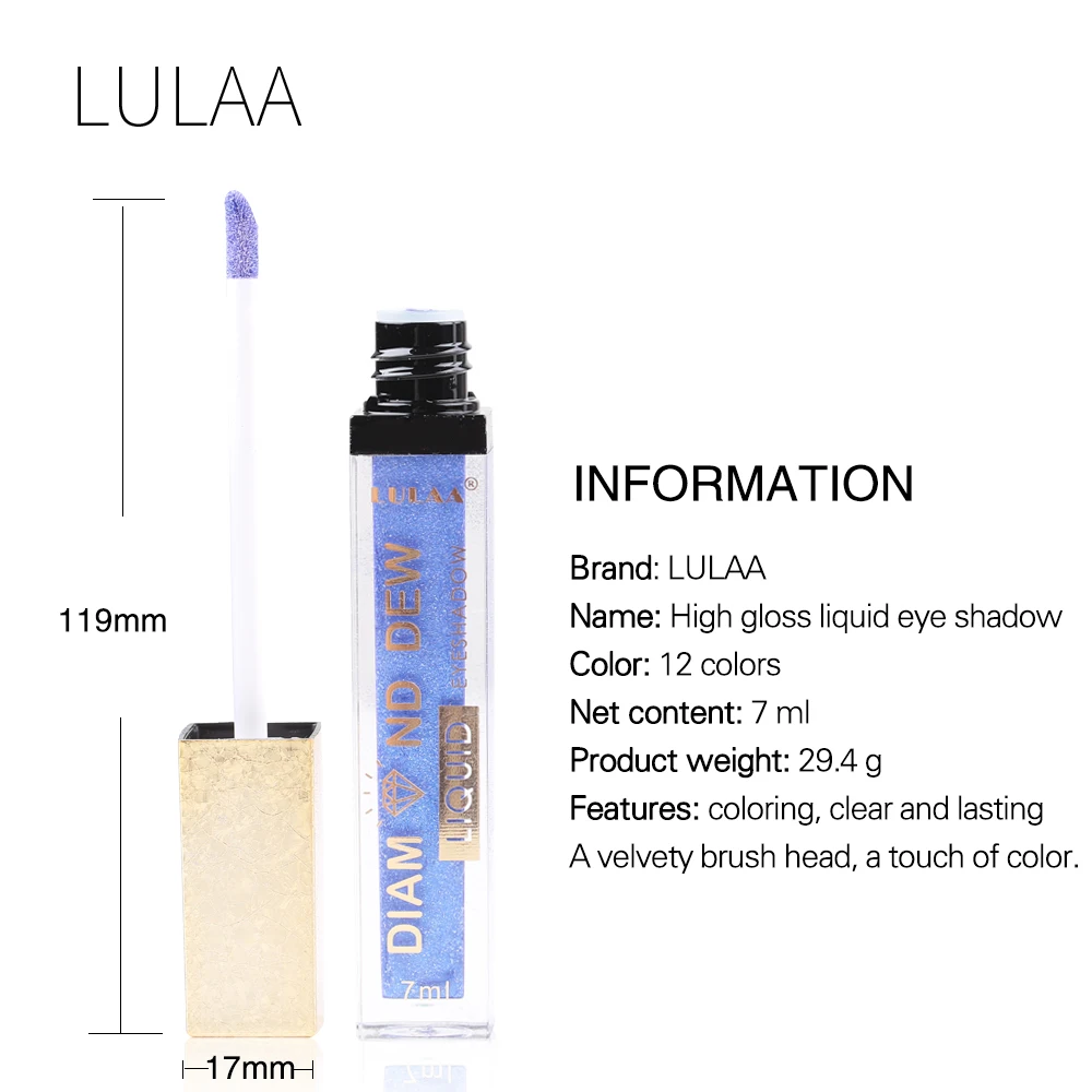 Водонепроницаемые тени для век 12 цветов макияж с блестками и свечение жидкая