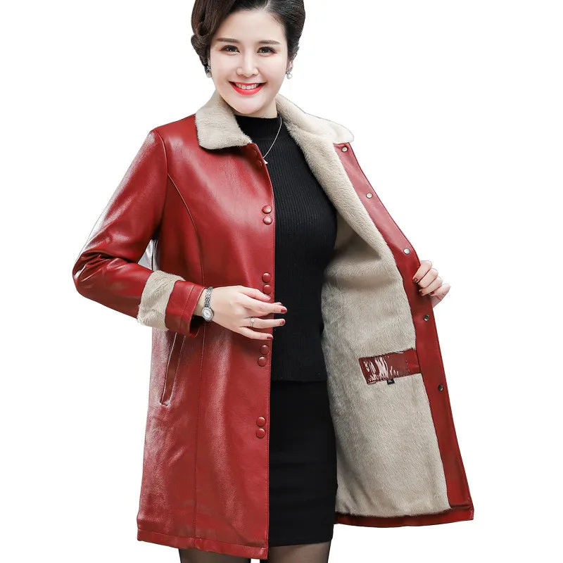 2020 осенне-зимнее женское бархатное пальто из толстой искусственной кожи женская