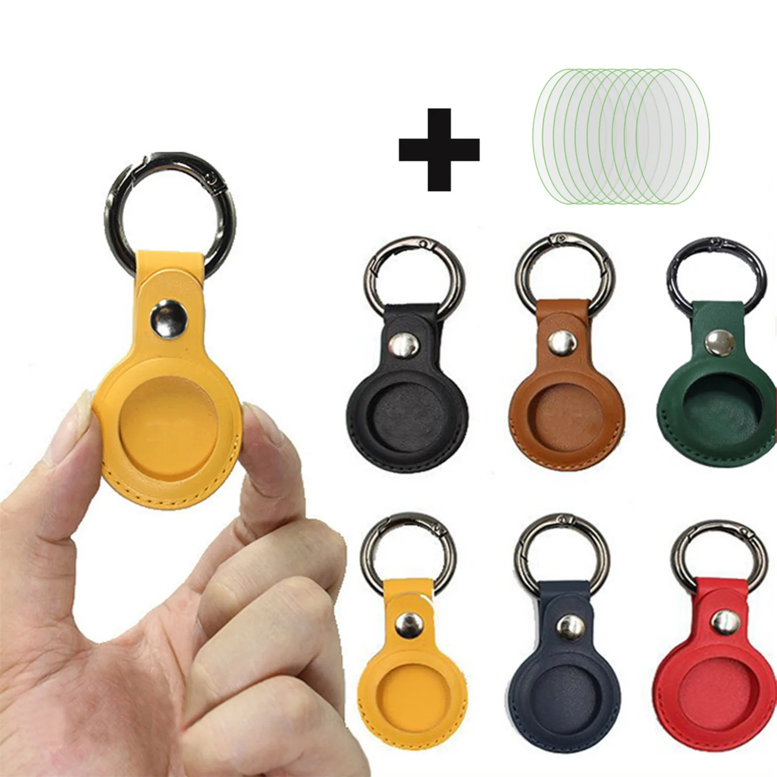 

Protection Case For Apple Airtags Locator Leather Protective Sleeve Tracker Anti-lost Device Keychain Protective Cover Hot