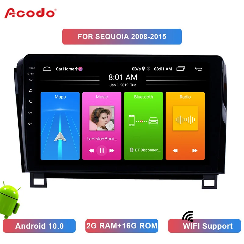 

Автомобильная Мультимедийная система ACODO, 2 din, Android 10, для Toyota SEQUOIA 2008-2015