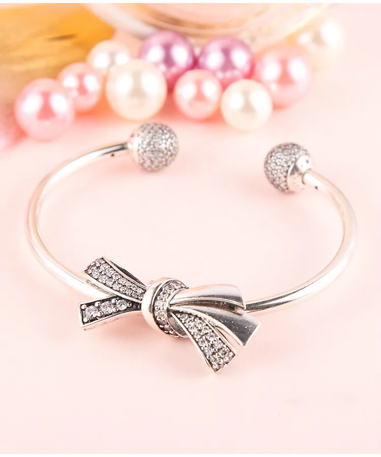 

100% 925 Sterling Silver Brand Authentic Temperament Butterfly pandoradora Bracelet Set women fashion jewelry bangles