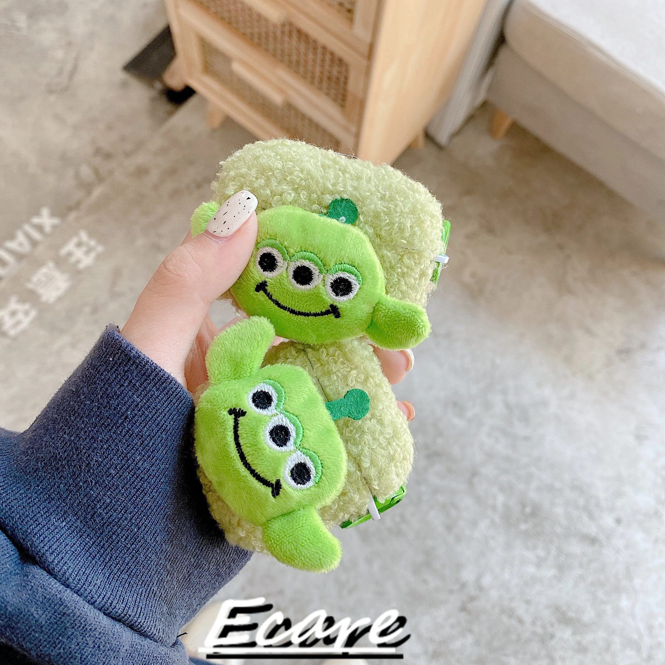 

Ecare плюшевый чехол для наушников Airpods Pro 3 Airpods 2/1 мультяшный беспроводной защитный чехол для наушников с украшением аксессуары