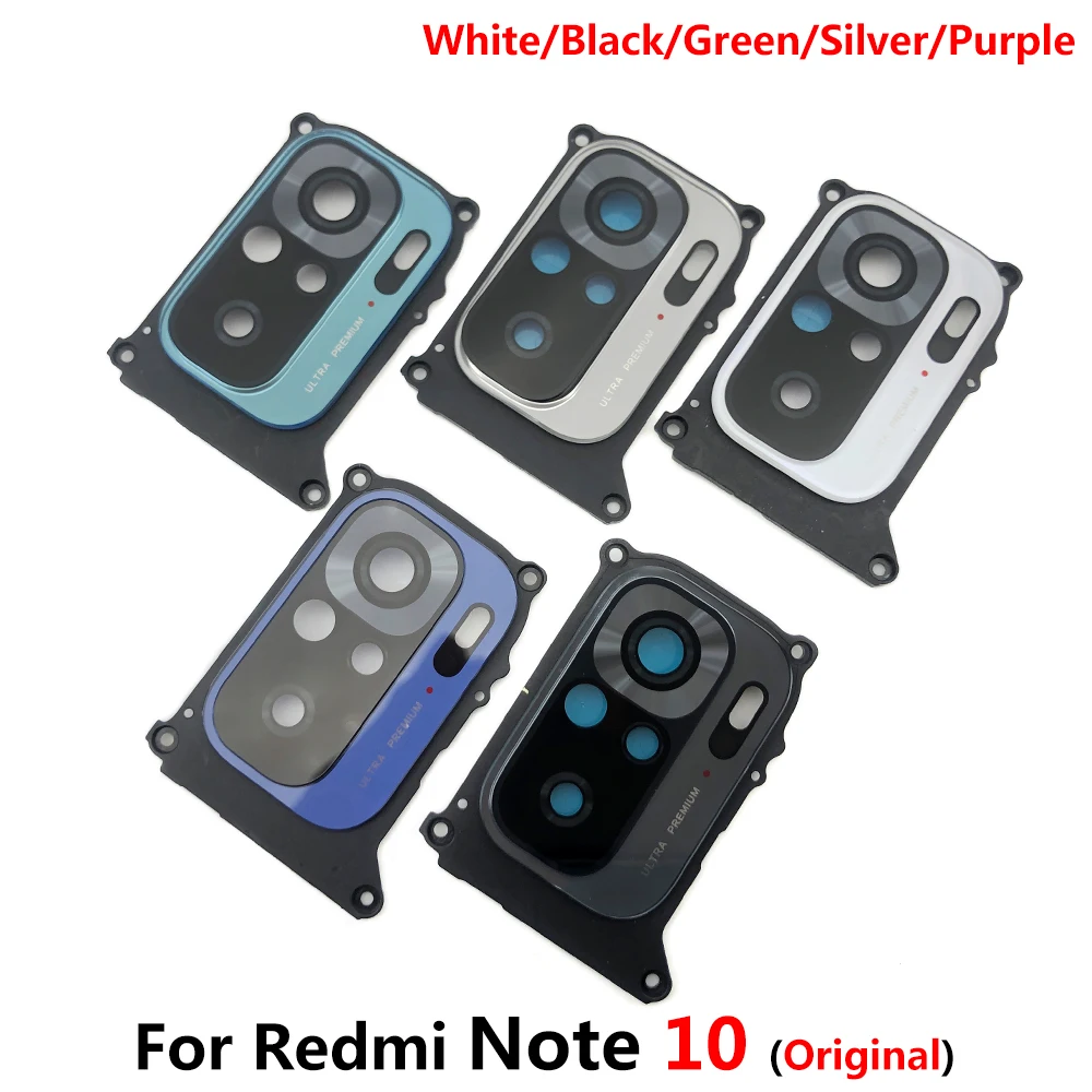 

10pcs/lot Original New Glass Lens With Glue Sticker For Xiaomi Redmi Note 10S 10 Pro Camera Glass Lens With Frame Holder