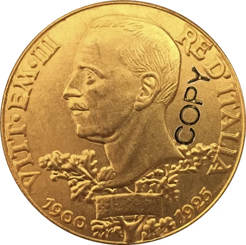 24-K Позолоченные 1925 Италия 100, копия монет