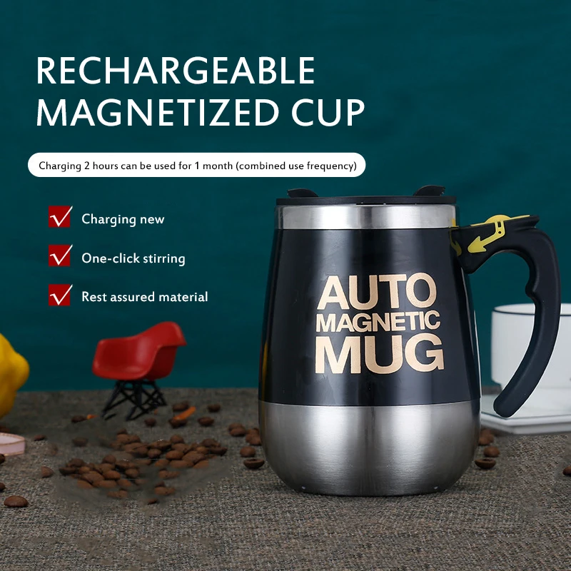 New USB Rechargeable Automatic Self Stirring Magnetic Mug Creative 304 Stainless Steel Smart Coffee Milk Mixing Cup Blender | Дом и сад