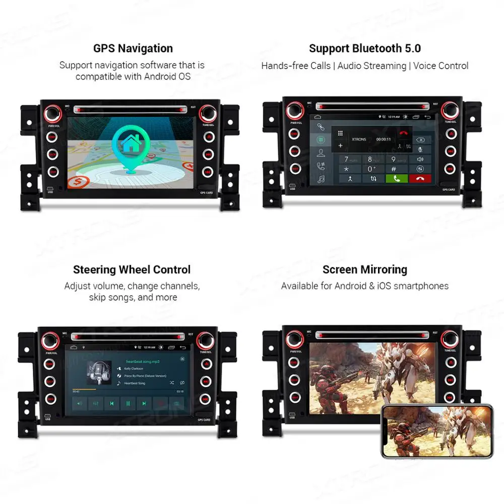 Автомобильный DVD плеер XTRONS 7 &quotAndroid 10 DSP GPS Радио OBD DVR для Suzuki Grand Vitara 2005 2006 2007 2008 2009