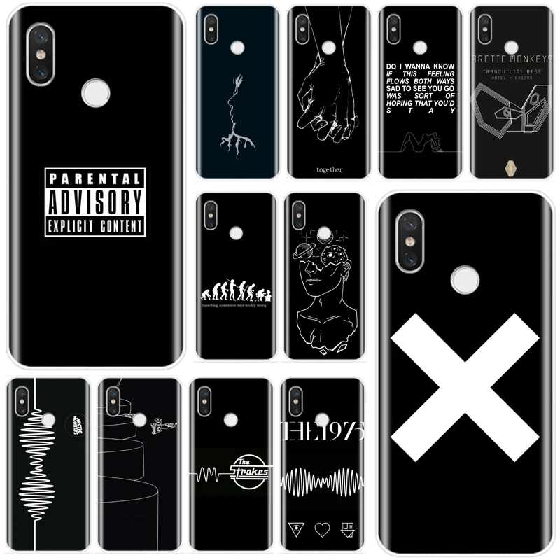 Чехол с черным фоном и белым рисунком мягкий силиконовый чехол из ТПУ для