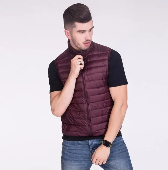 Классический однотонный мужской легкий пуховик 2020 повседневный осенне-зимний