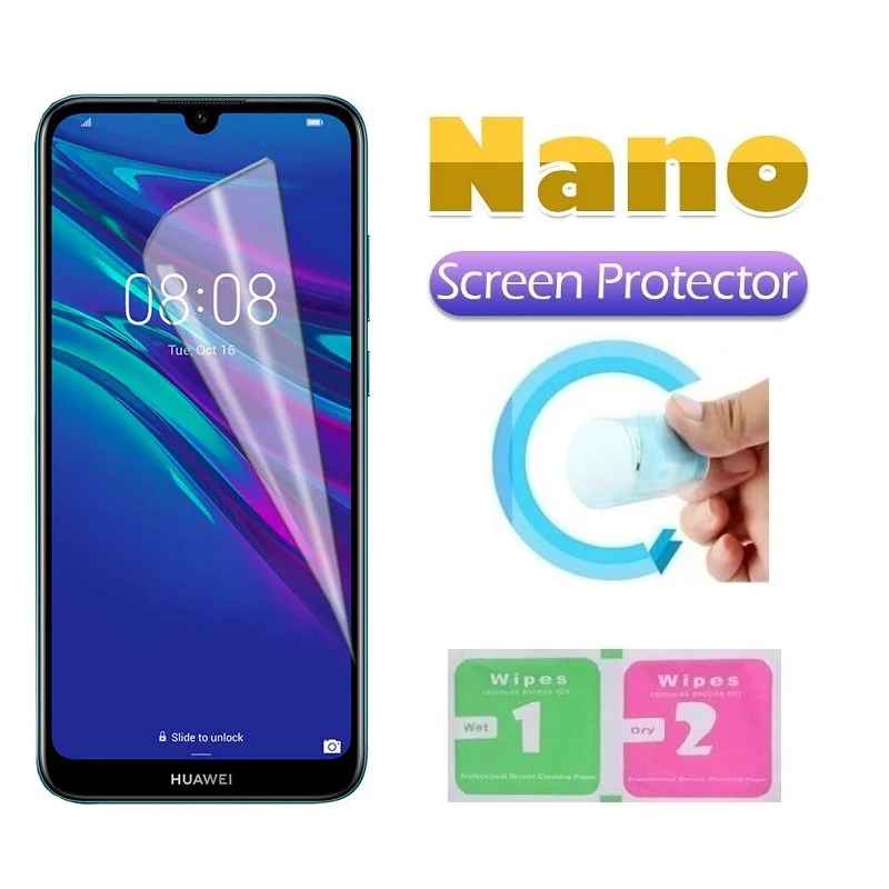 Взрывозащищенная нано защитная пленка Huawei Y6 Y5 Y7 Pro Y9 Prime 2019 2018 2017 Защитная для