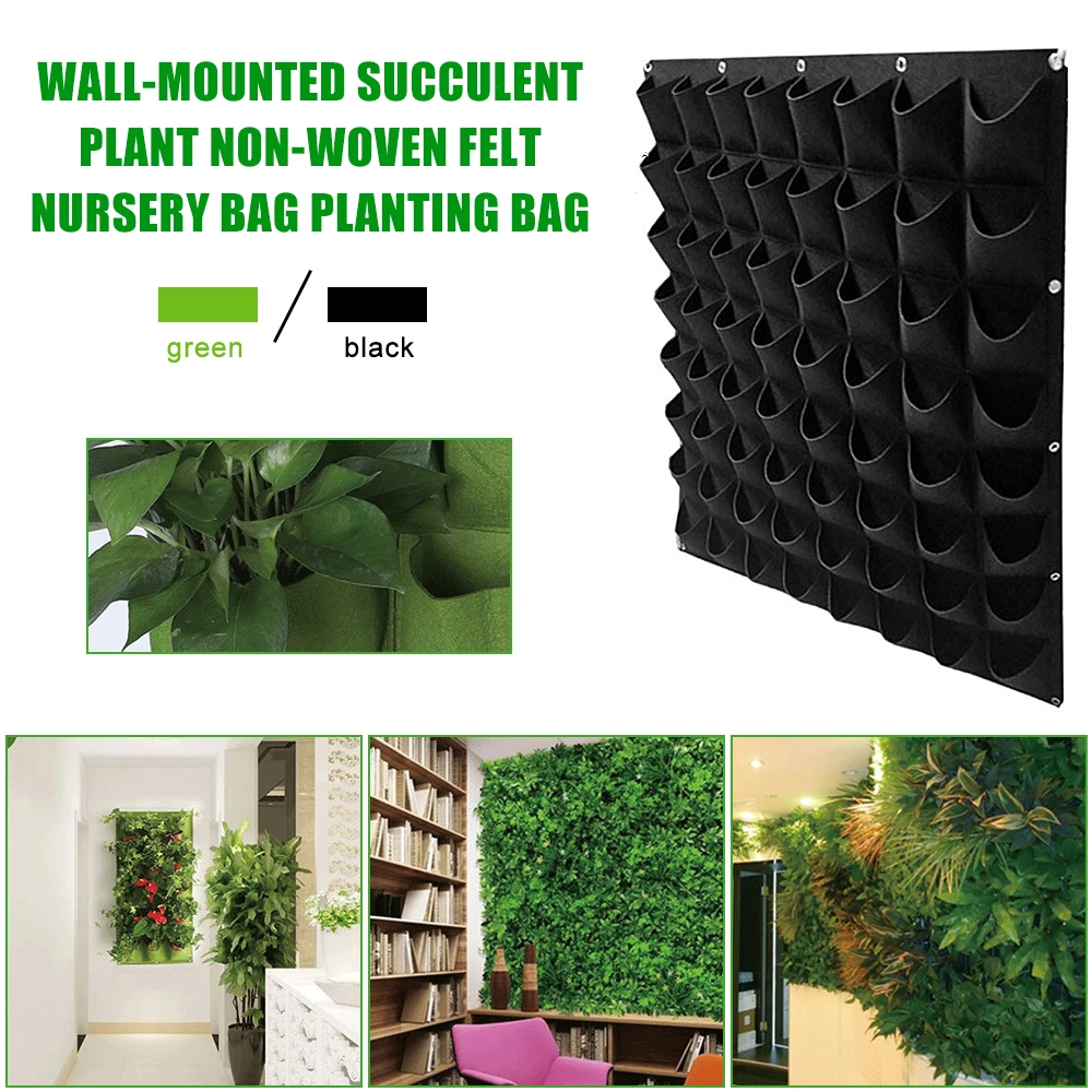 

9/18/25/36 Pockets Green Grow Bags Planter Vertical Garden Vegetable Bag Seedling Wall Hanging Planter Growing Bags