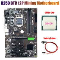 b250 btc mining motherboard with g4400 cpuswitch cable lga 1151 ddr4 12xgraphics card slot usb3 0 for btc miner mining
