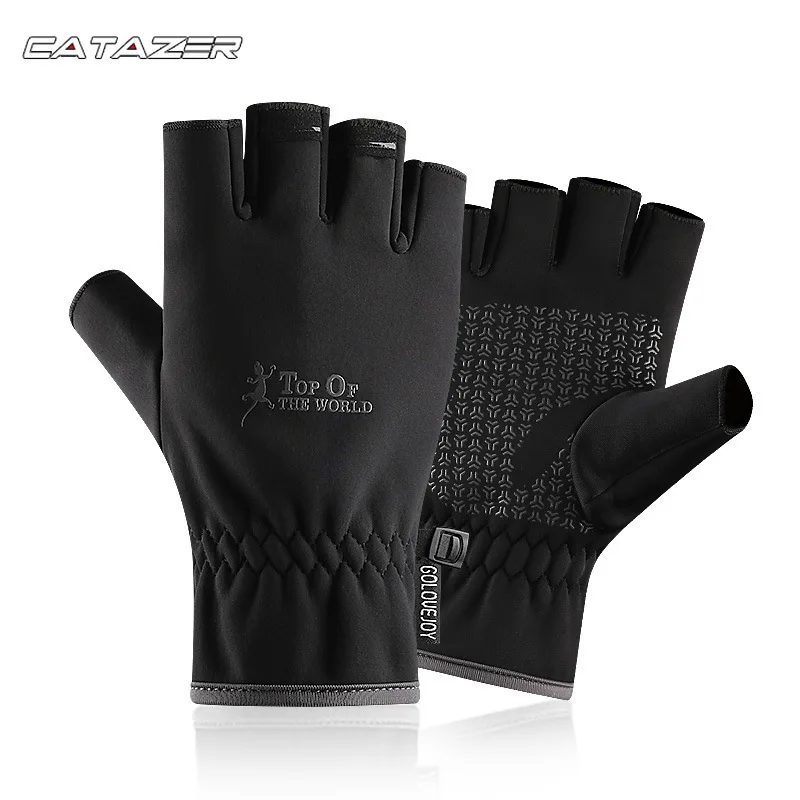 

Winter Fleece Warm Bicycle Gloves Men's Flip Bag Refers To Plus Velvet Thickening Outdoor Fingertips Touch Screen Half Finger