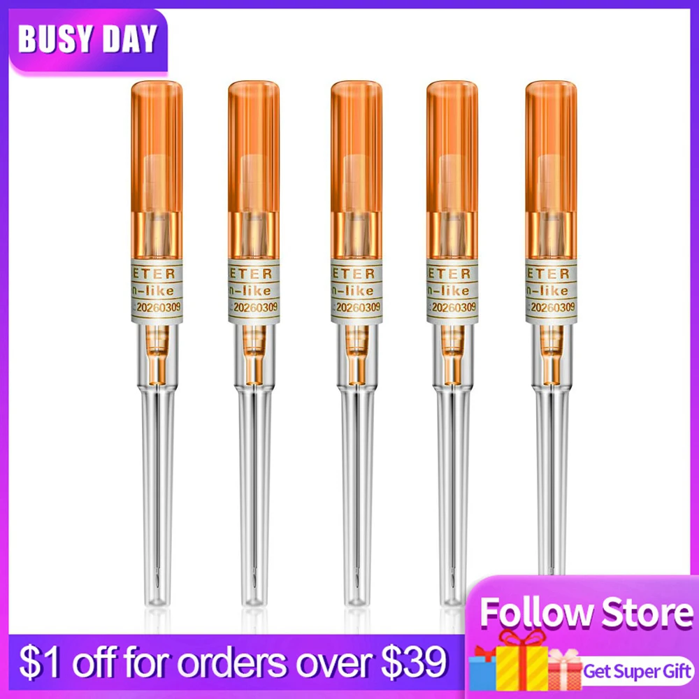 

Disposable Piercing Needles 14G 16G 18G 20G 22G Ear Nose Sterile Surgical Steel Catheter Piercing Needles Body Piercing Tools