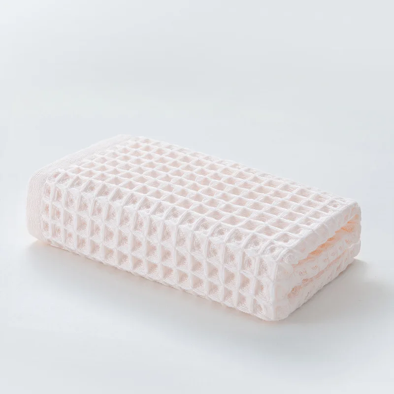 Light Pink 4PCS Cotton Waffle Hand Towels For Adults Plain Washcloth Face Care Bathroom Cotton Waffle Towel 34.5x74cm - Цвет: Light Pink