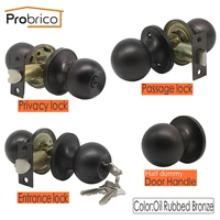 probrico door handles for interior doors rotation lock bronze round handle latchlock cylinder security door lever lock hardware