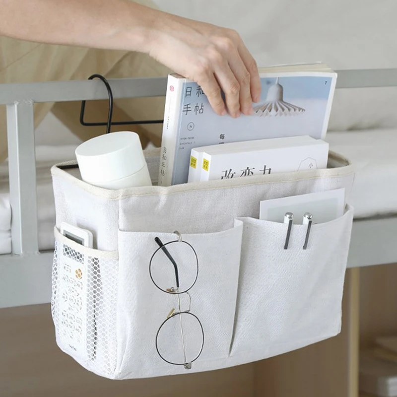 Холщовая прикроватная подвесная карманная сумка для хранения магазинов в
