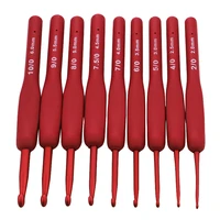 knitting needles with silicone handle set soft handle crochet needles yarn weave knitting needles set with bag 2 0 6 0mm size