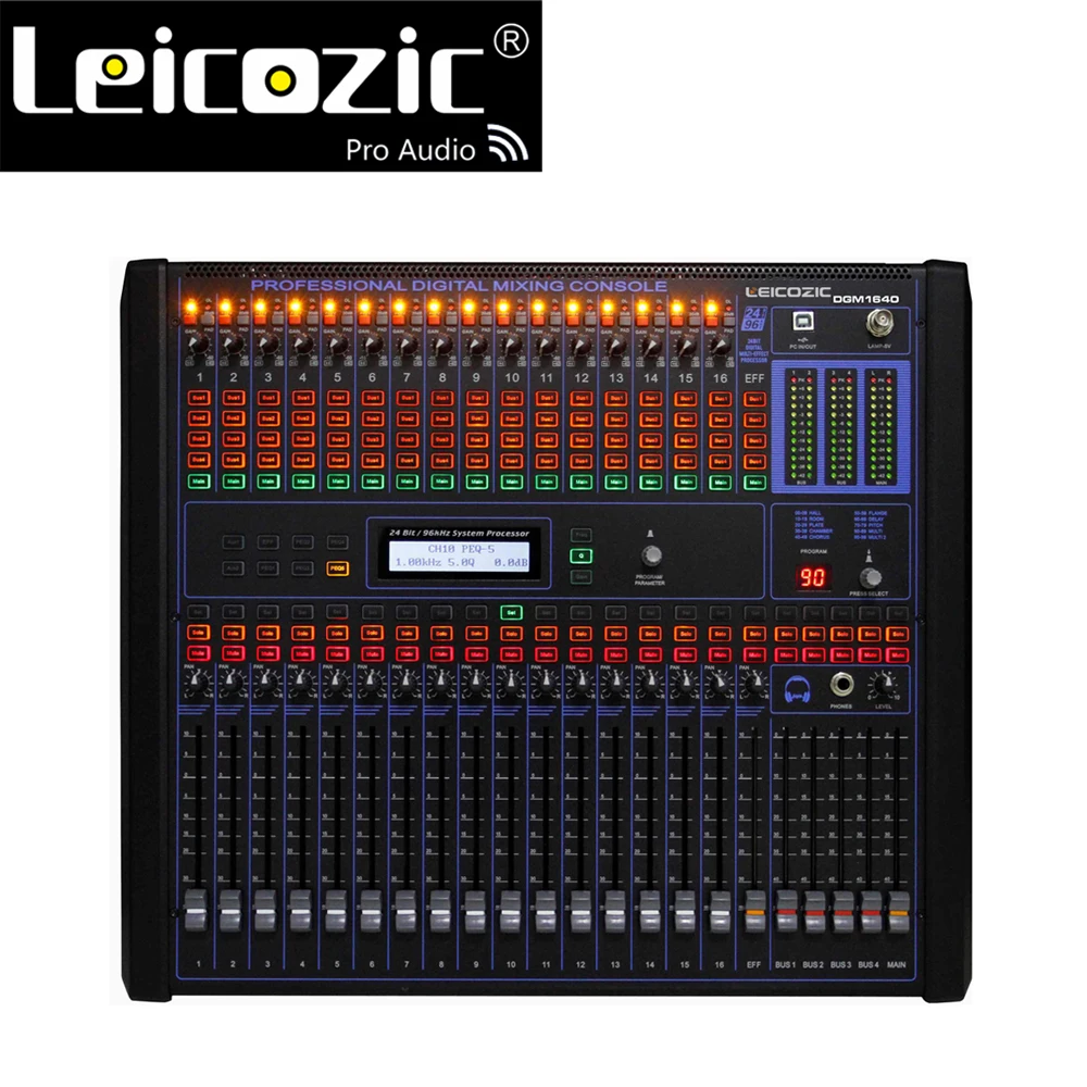 Leicozic 16-канальный цифровой аудио смеситель 1" стойку смесители Профессиональный микшерный пульт Цифровой dj оборудование live смесители для сцены