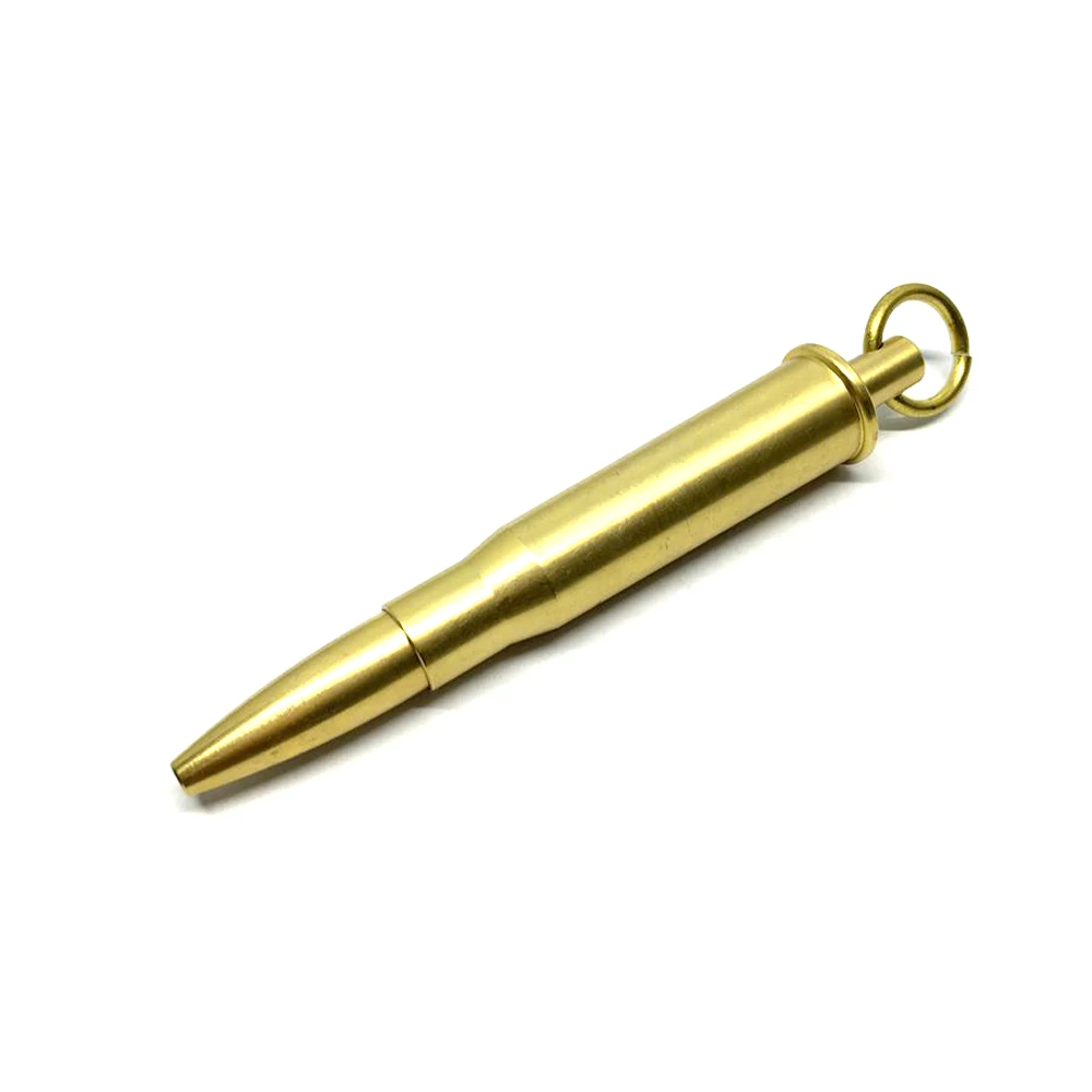 

1 Pcs Outdoors Writing Tools EDC Brass Model Cylindrical Bolt Ballpoint Pen Mini Keychain