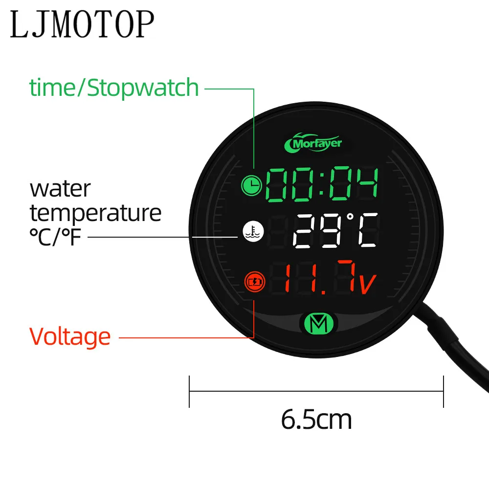 For Benelli BN300 BN302 BN600 BN TNT 300 600 MSX 125 PCX 150 Motorcycle Voltmeter Clock Water Temperature Digital Display Meter |