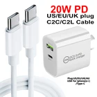 Быстрое зарядное устройство pd, 20 Вт, QC3.0, быстрое зарядное устройство для ЕСВеликобританииАвстралииСША, вилка для ios, android, для кабеля Type-C, с двойным отверстием usb