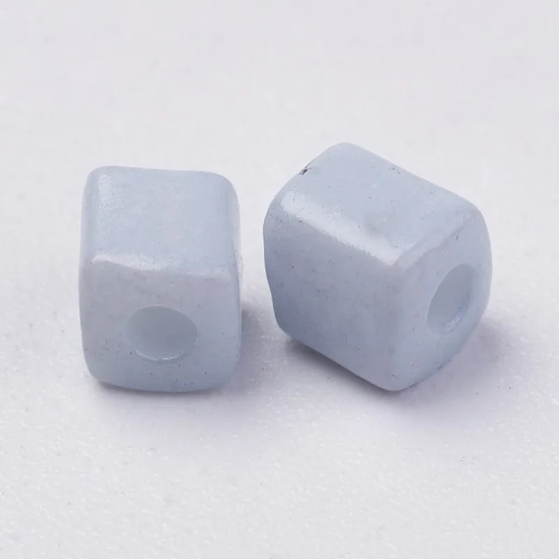 Кубические непрозрачные стеклянные бусины с круглым отверстием 500 мм около 6/0