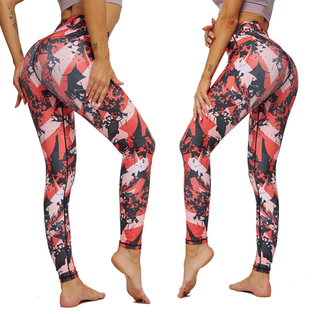 Женские штаны для фитнеса и йоги облегающие спортивные Леггинсы с высокой талией