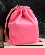 Pink 20 шт./лот, 9,5x12, 10x15, 13x17 см, многоцветные, полиэфирные, мягкие, бархатные, на шнурке, подарочные пакеты для ювелирных изделий, рождественские упаковочные сумки - Цвет: Pink