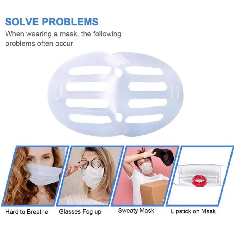 

10pcs 3D Mask Holder Separate Nose Mouth Support Breathing Cushion Breathable Valve Assist For Adults Bracket Inner Silicon G8R8