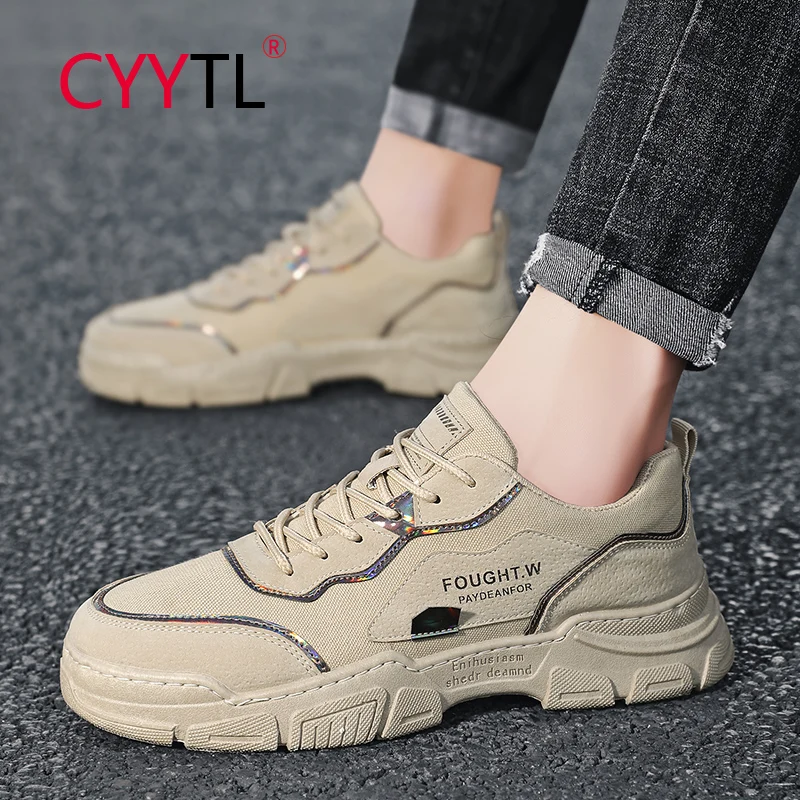 

CYYTL Fashion Men's Walking Outdoor Leather Shoes Sports Running Casual Sneakers Male Non Slip Breathable Tennis for Training