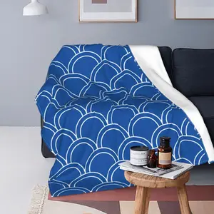 Japanese Kanagawa Surfing Blanket Wave Pattern Fuzzy Funny Warm Throw Blankets for Home Restaurant Spring Autumn