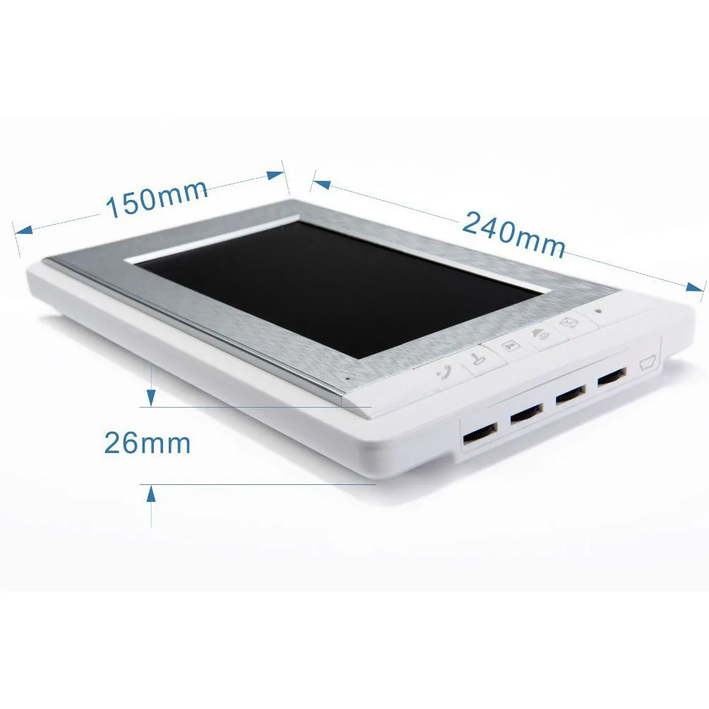 

7 Inch Video Door Phone Doorbell Intercom System Video DoorBell Video Doorphone Kit Aluminium alloy night vision Camera
