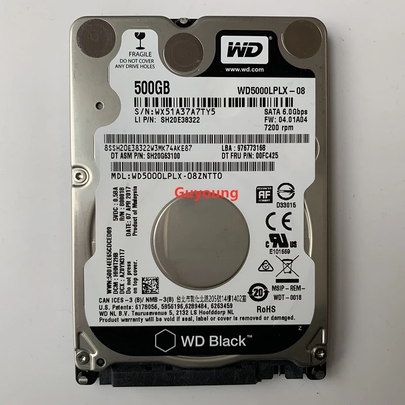 Внутренний жесткий диск WD Black 500 Гб 2 5 дюйма SATA III игровой HD 32 м 7 мм 7200 об/мин для
