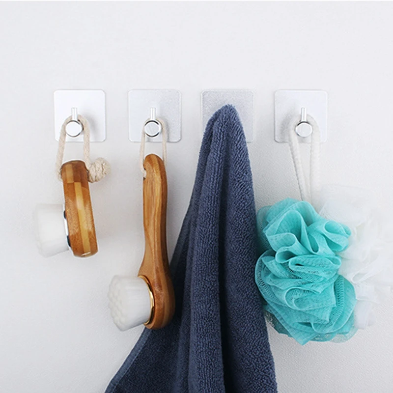 

1PC Self Adhesive Hook Home Kitchen Wall Door Hooks Key Hangers Rack Aluminum Alloy Towel Hanger for Bathroon Kitchen Toilet