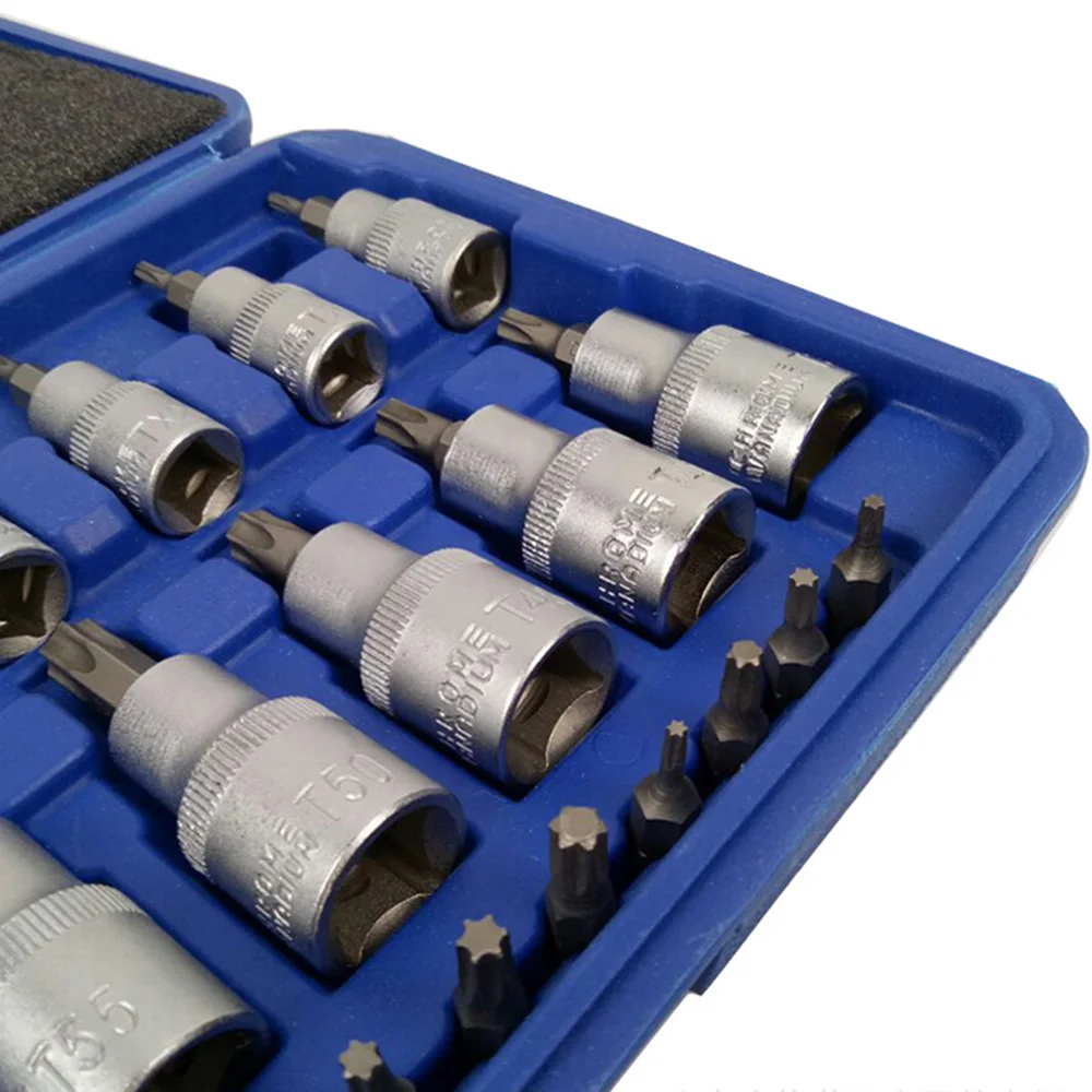 Набор торцевых Бит Torx Star E & T 30 шт. профессиональный мужской и женский набор