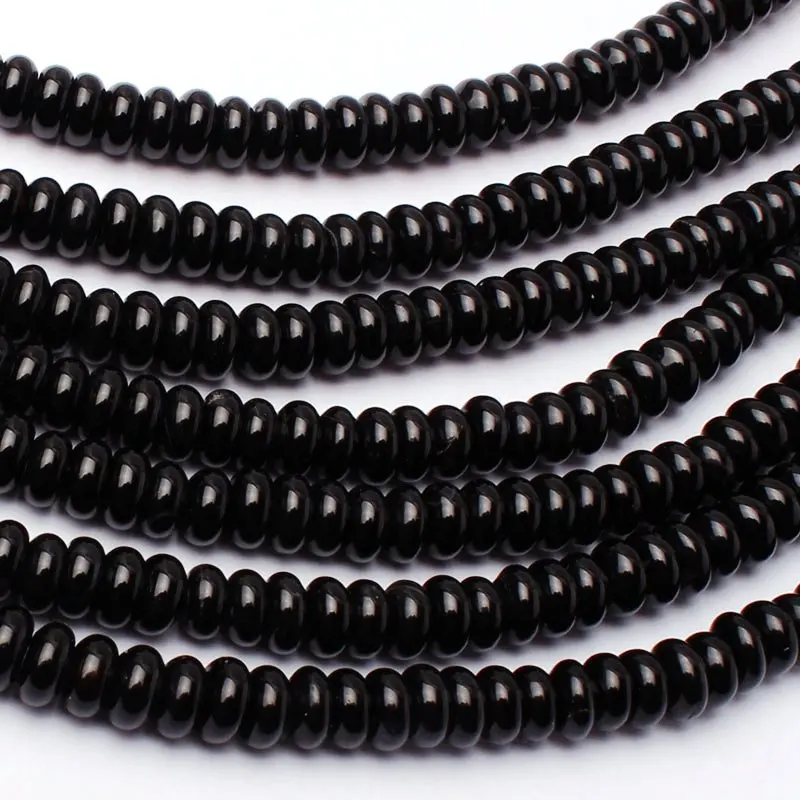 

Natural Black Agates Stone Loose Beads High Quality 3x6mm Smooth Spacers Shape DIY Gem Bracelet Jewelry Accessories 38cm w3310