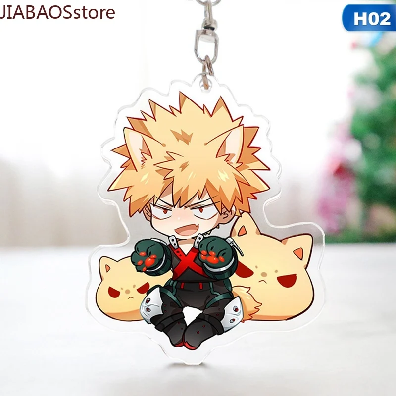 

Anime My Hero Academia Keychain Todoroki Shouto Cosplay Double Sided Transparent Acrylic Key Chain Cute Funny Jewelry Fans Gift