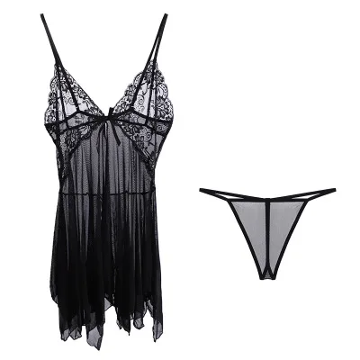 

Women Sexy Lingerie Underwear Erotic Dress See-through Lace Pajamas Sleepwear Nightdress