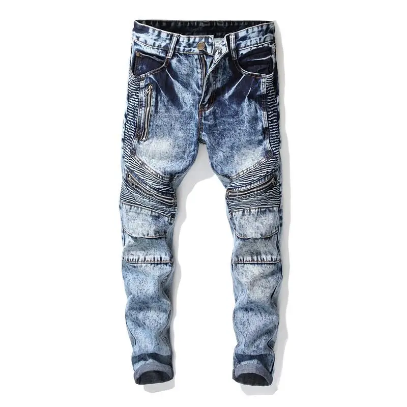 

Men's Fashion Oversize Loose Jeans Causal Long Denim Pants Distressed Trousers