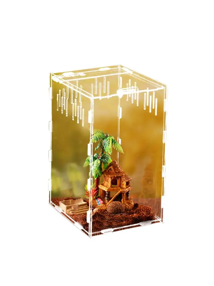 Четырехсторонняя вентиляционная прозрачная коробка для разведения рептилий