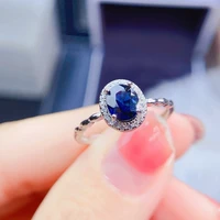 natural sapphire ring exquisite luxury ladies jewelry fashion fall new wedding engagement s925 sterling silver