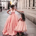 Розовое Бальное платье для выпускного вечера 2021 г., вечернее платье для мамы и дочки элегантное вечернее платье из тюля без рукавов с оборками Vestido Fiesta