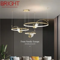 bright nordic creative pendant light swan round ring chandelier lamp for bedroom parlor home modern fixtures
