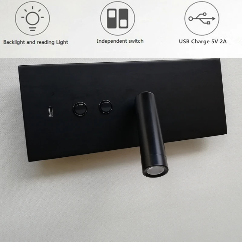Современный настенный USB-светильник Topoch 5 В 2 А двойные Клавишные переключатели