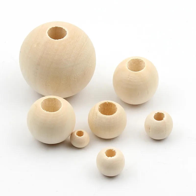 Экологически чистые деревянные бусины из натурального дерева круглые без свинца